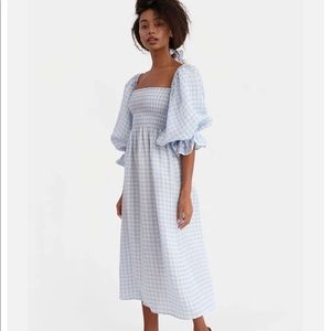 New Sleeper Atlanta Linen Vichy Dress, Small